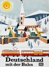 Deutschland Bahn vintage german railway train travel poster 16x20