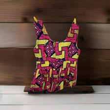 Grass-Fields The African Shop Sleeveless Summer Top Zippered Back Size 18