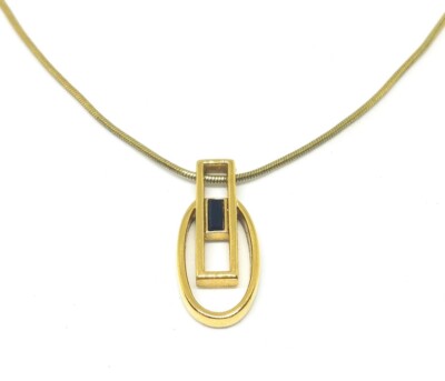 Lia Sophia ''Jet Eye'' Gold Tone Pendant Necklace w/Black Cut Crystal Accent