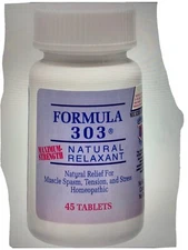 natural muscle relaxant 303 Formula  Dee Cee Labs 45 Tablets