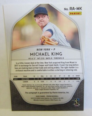 Michael King 2020 Panini Prizm ROOKIE autograph#RA-MK!Yankees