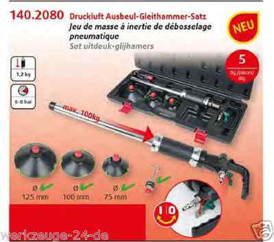 Pneumatischer Ausbeulhammer 570mm,Drei Saugnäpfe,Ausbeulwerkzeug