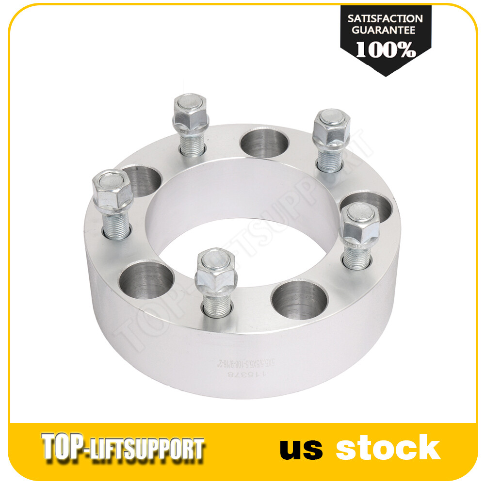 Set Of 4 Wheel Spacers - 2 Inch Thick, 5x5.5 Bolt Pattern, 9/16x18 Studs For Dodge Ram 1500 (2002-2011)