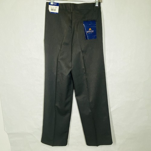 Arrow Dress Pants Boys 16 Reg Heather Gray Charcoal Pleated Front - Picture 8 of 14