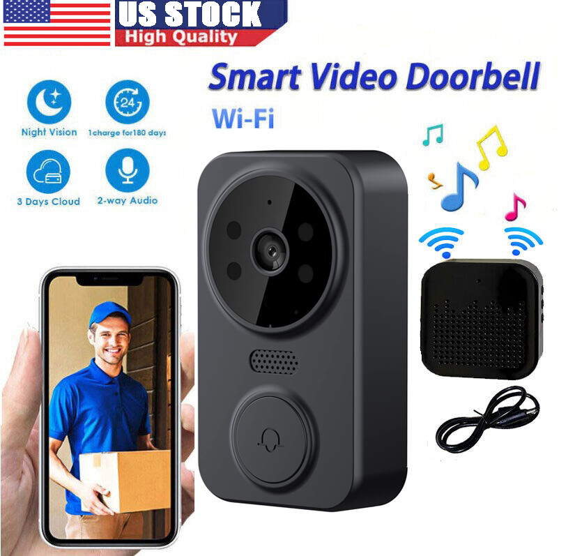 Smart Wireless WiFi Doorbell Intercom Video Camera Security Door Ring Bell Chime-image