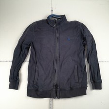 CREW CLOTHING Jumper Medium Blue Full Zip Mens Cotton