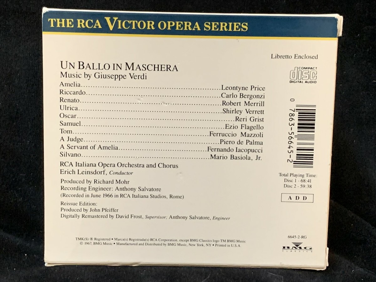 【中古】 Un Ballo in Maschera / Amazon.com: Un Ballo in Maschera: CDs y Vinilo