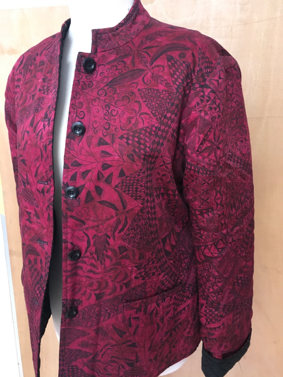 Peruvian Connection reversible jacket red black p… - image 3