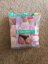 Hanes Women's Cotton Bikini Underwear, Cool Comfort, 5-Pack- Size 6/Medium