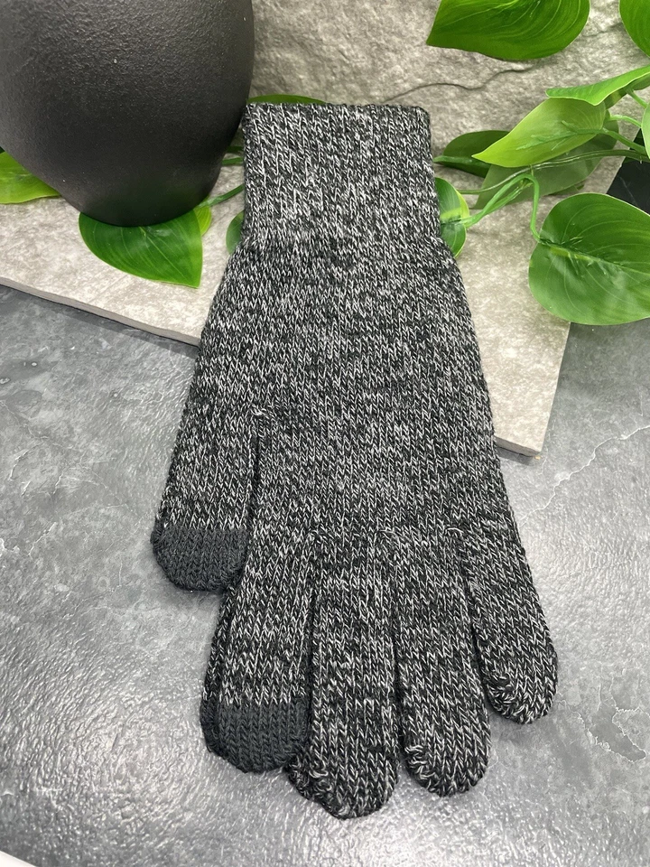 Luvas de malha Merona adulto cinza compatível com tela sensível ao toque tamanho único novas com etiquetas frete grátis - Imagem 2 de 4