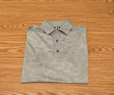FootJoy Men's Lisle Paisley Golf Polo Gray Hackberry Creek CC Size Medium