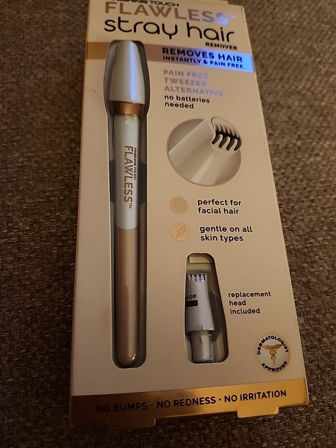 Finishing Touch Flawless Stray Facial Hair Remover New Tweezer Alternative 