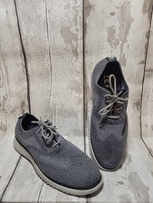 Cole Haan Men s Zerogrand Stitchlite Gray Knit Wingtip Oxford Shoes Size 8M