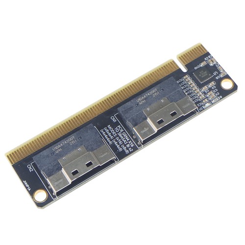 Scheda di espansione PCIe da 4.0 x16 a 4 porte NVMe PCI-E 4.0 16xTo SlimSAS 8i x2 SFF8654 - Foto 3 di 6