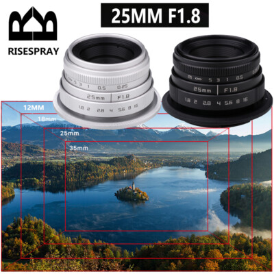 RISESPRAY 25mm f/1.8 CCTV Mini Lens for Sony NEX Mount cameras a6300 a6600 a6000