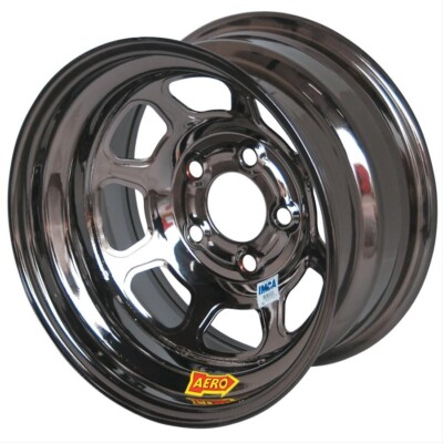 Aero Race Wheels 52-985020BLK 15x8 52 Series Black Chrome Steel