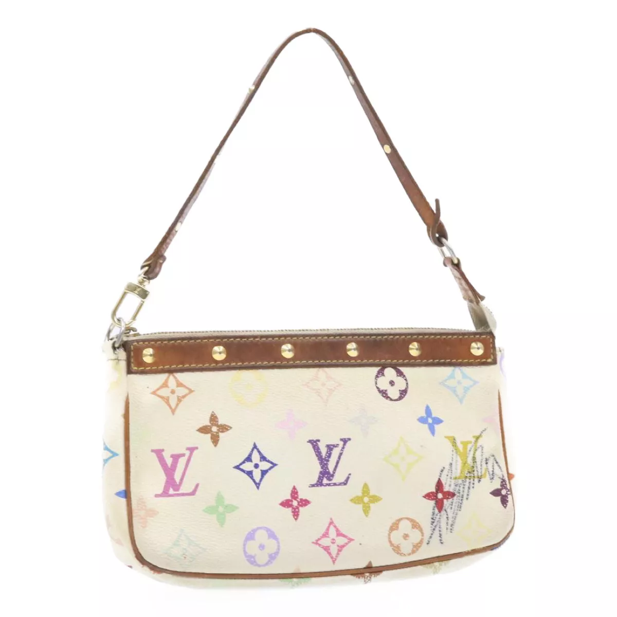 LOUIS VUITTON Multicolor Pochette Accessoires Pouch White M92649