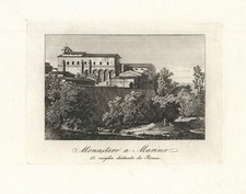 c1800 Monastero a Marino italia italia vedute monastero incisione su rame veduta