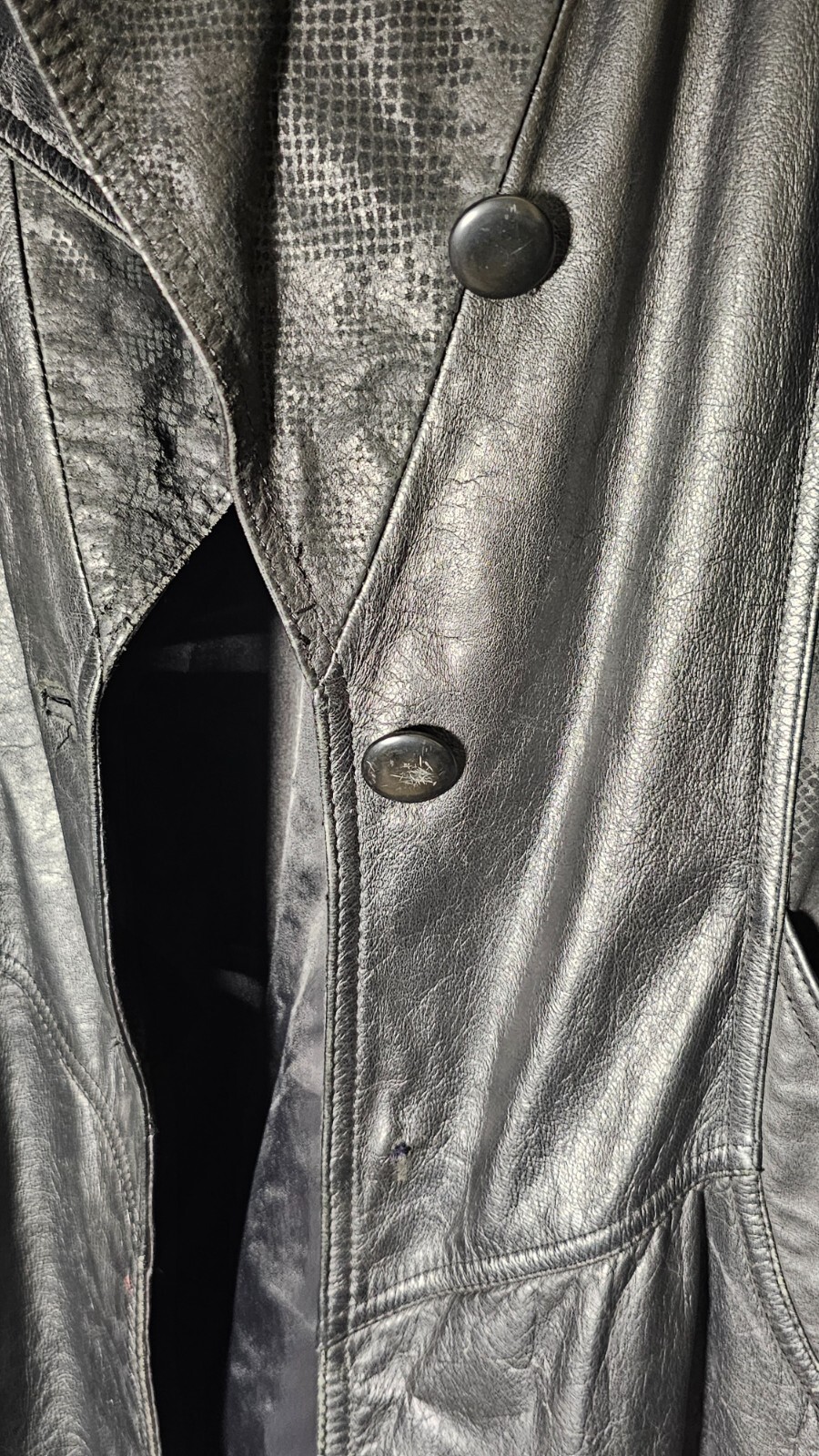 Elk Genuine Leather Jacket Large Lining Button Cl… - image 3