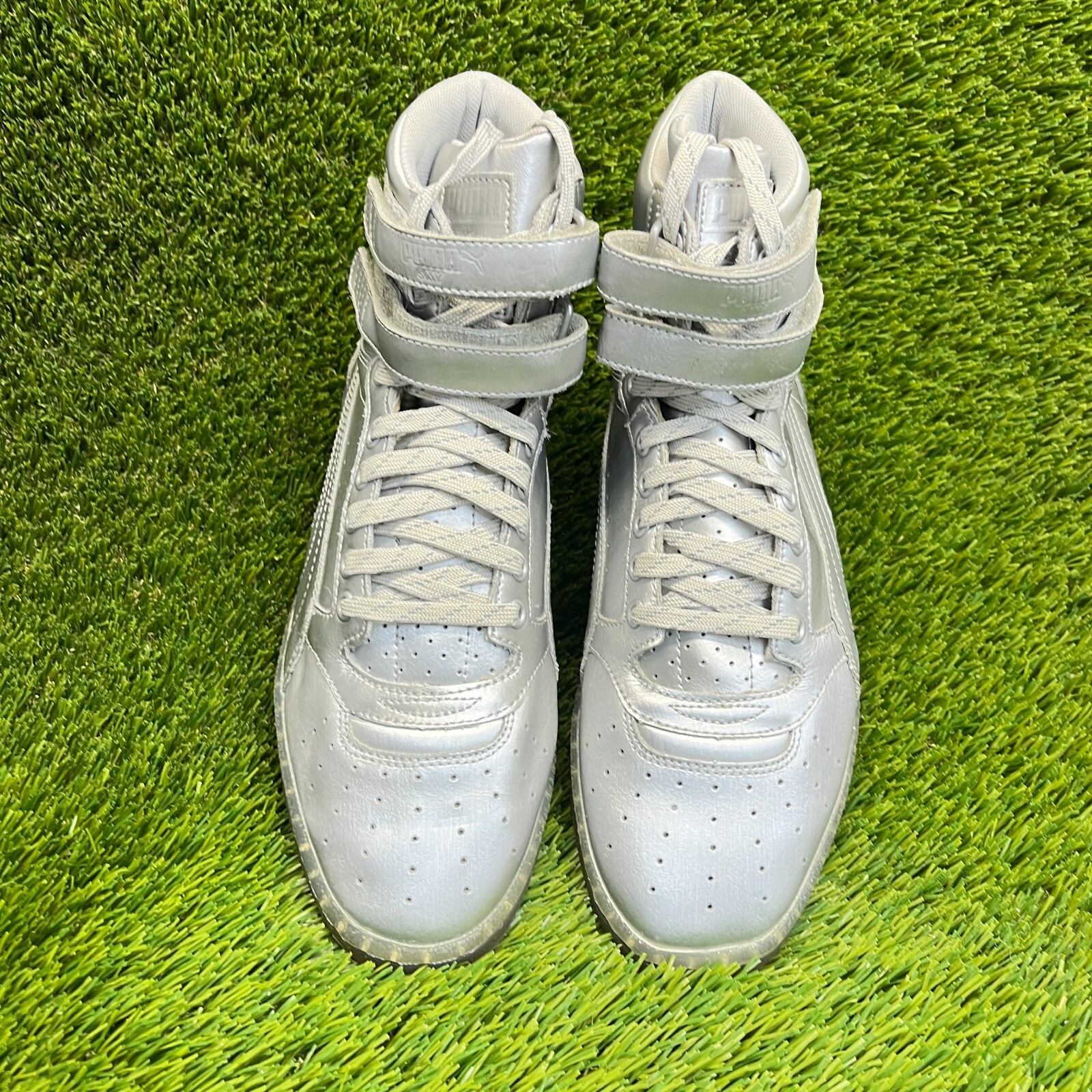 SAOLA Scarpe da ginnastica Puma Sky II Hi da uomo taglia 8 platino argento atletica outdoor