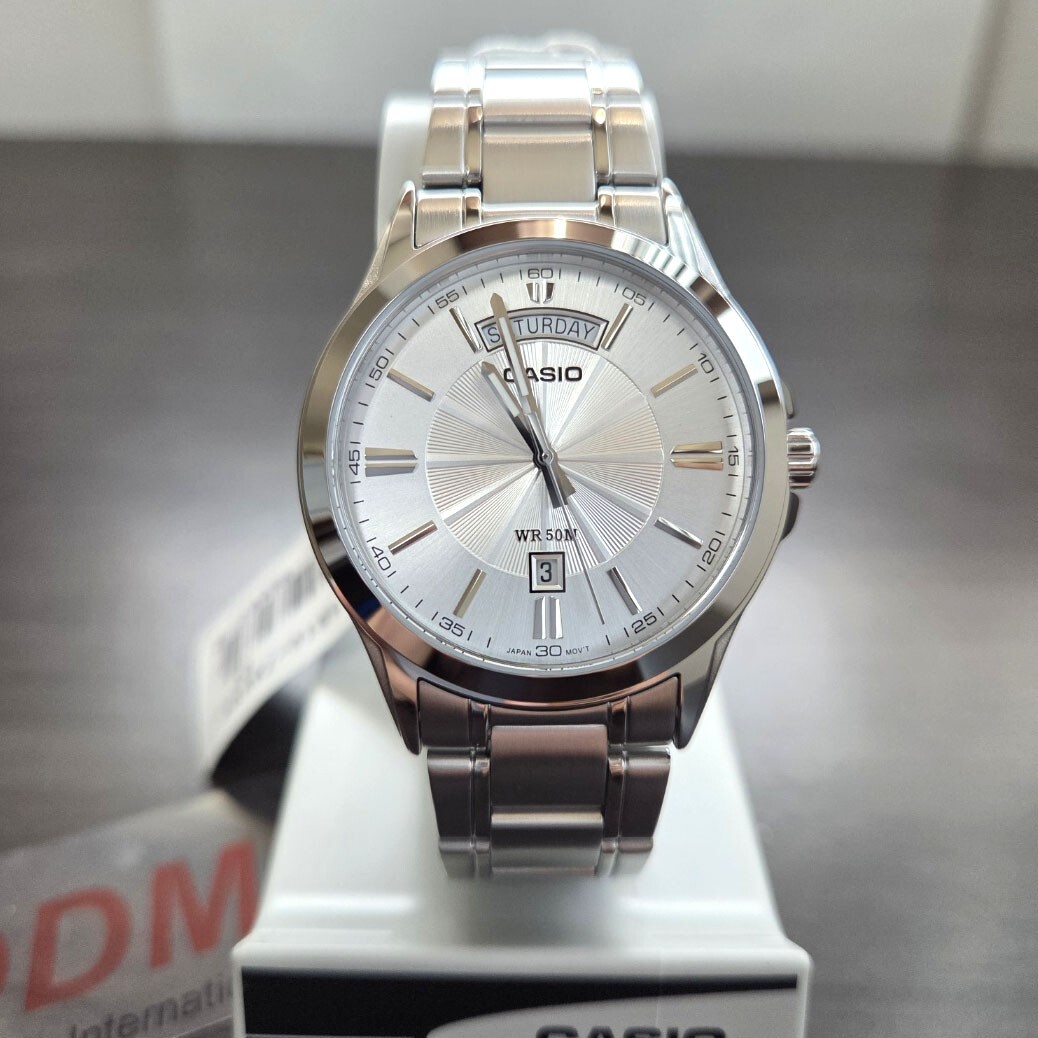 Casio MTP-1381D-7AVDF Analog Silver Metal Band Men Watch Original