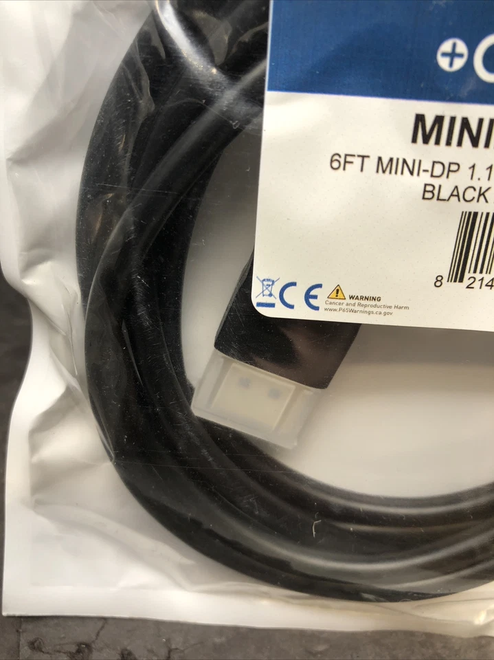 AddOn Blck adapter cable R-MINIDP2DPMM6 6ft Mini-DP 1.1 - displayport 1.2mm - Image 2 of 4