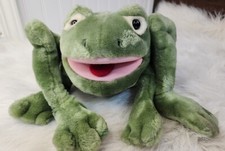 Plush Creations Green Frog Toad Hand Puppet Vintage 1988 Very Clean