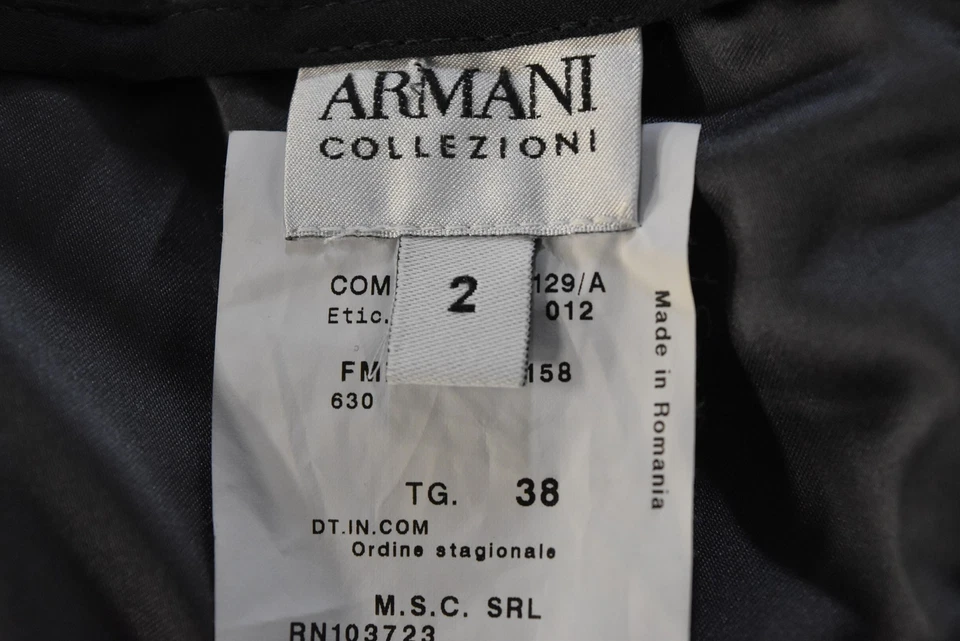 Falda mujer Armani Collezioni talla 2 38 negra gris a cuadros lápiz hasta la rodilla lana Foto 4 de 4