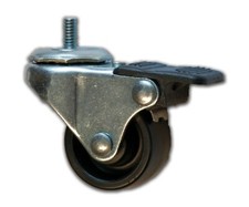 1-5/8" SWIVEL POLYOLEFIN CASTER WITH 1/4" X 1/2" STEM  BRAKE
