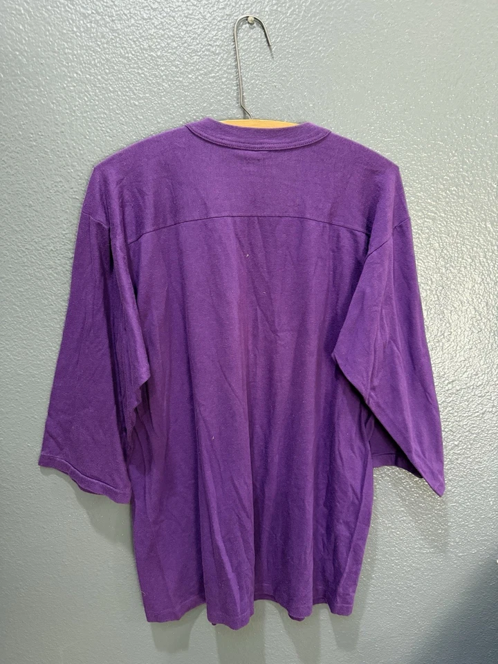 De colección Años 70 Logo 7 NFL Minnesota Vikings Fútbol Metrodome Raglan XL Púrpura  Foto 4 de 4