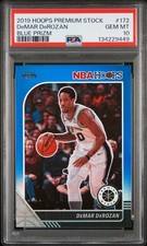 2019 PANINI HOOPS PREMIUM STOCK BLUE PRIZM #172 DEMAR DEROZAN PSA 10