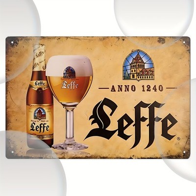 Leffe Beer  with Ornate Font Festive Tin Metal Signs Home Décor 8x12 