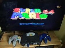 Nintendo 64 Console + Controllers + Cables Bundle Fully Working N64