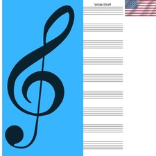 Blank Sheet Music Composition Manuscript Staff Paper Art Music Notebook Black...