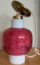 Vintage Mcm Virden Pendant Lamp Pink White Glass Mid Century Modern 60s Lighting