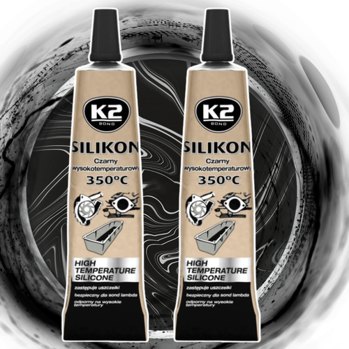 4x K2 Silikon Schwarz 21g +350° Dichtmasse Hochtemperatur