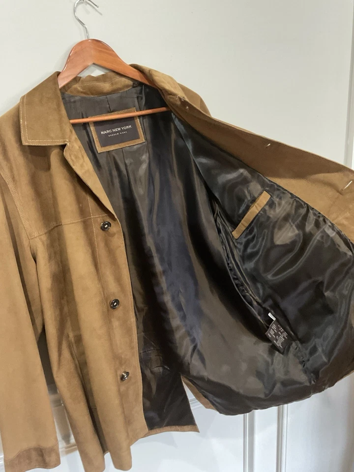 Suede Coat by Andrew Marc  light brown. Large - Image 4 of 4