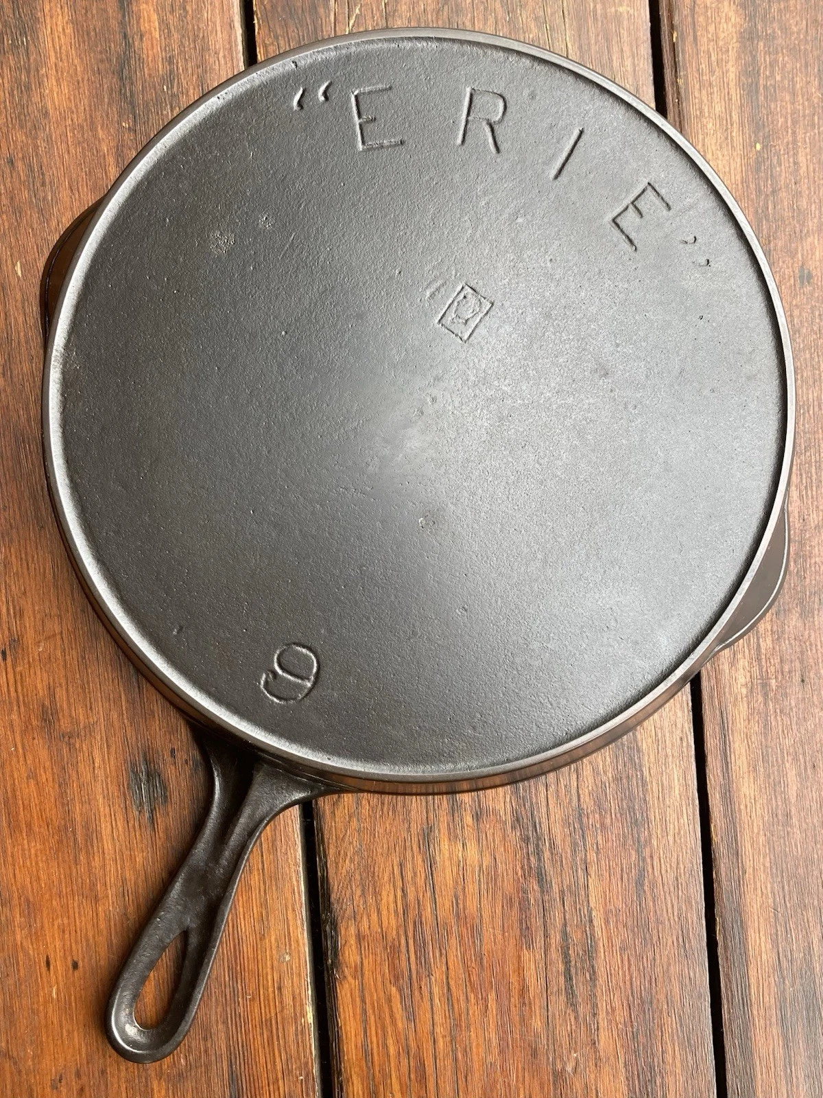 Pre Griswold Erie  2nd Series Cast Iron Skillet w/ Postage Stamp Makers Mark