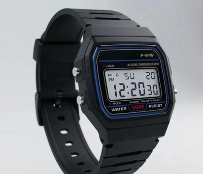 F91W Classic Digital Watch Resin Strap Stopwatch Chronograph Sport Men Watch