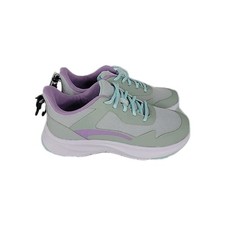 Athletic Works Girl's Sneakers Size 5 Memory Foam Mesh Lace -Up Grey Purple