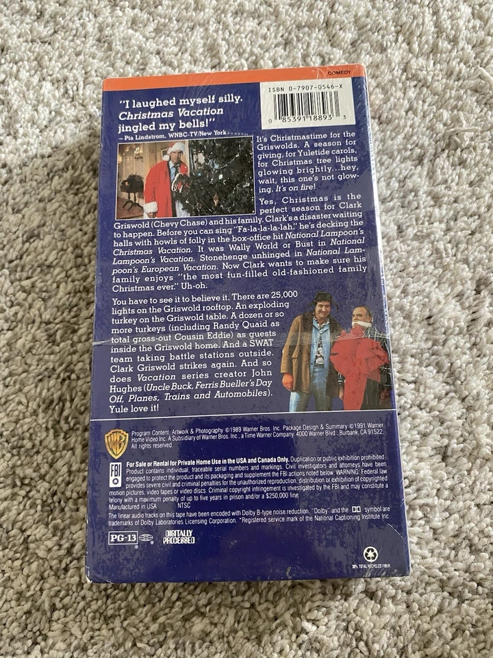 National Lampoons Christmas Vacation VHS Tape Brand New Sealed Y2K Hype Sticker - Imagem 3 de 4
