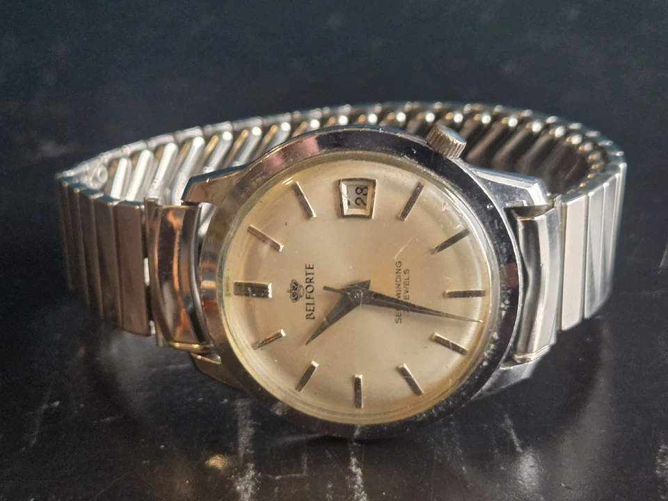 复古 20 世纪 60 年代 Belforte 手表 17 珠宝自上发条带不锈钢 KREISLER EXPAND — 第 4/4 张图片