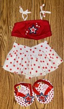 Build A Bear Workshop BABW Girl  s 4th of July Outfit w/ Flip Flops