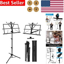 Professional Music Stand with Clip Holder  Portable Carrying Bag Black