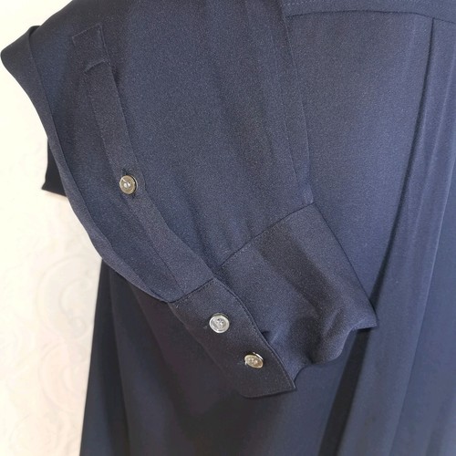 J.Crew Womens Silk Long Sleeve Shirt Size AU12 US8 Navy Button-up Corporate NWT - Picture 4 of 8