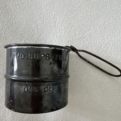 Antique Farmhouse Two Cup Flour Sifter -Works Well-Made In The USA