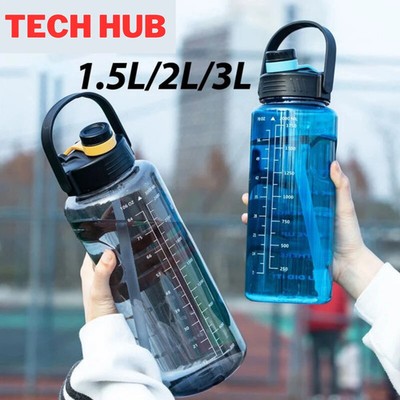 Mega Größe 2/3L Fassungsvermögen Trinkflasche Motivation Fitnessstudio Arbeit Auslaufsicher
