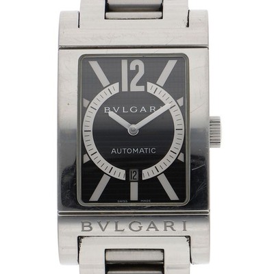 BVLGARI RT45S Rettangolo black Dial Automatic Stainless Steel Women s