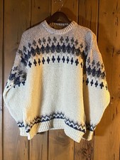 Vtg Gaelarra 100 Wool Fair Isle Sweater 44" L/XL Nordic Ireland