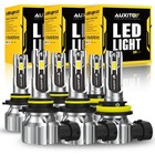 AUXITO H11 9005 LED Headlight Kit High Low Beam Bulbs Super Bright 6500K White